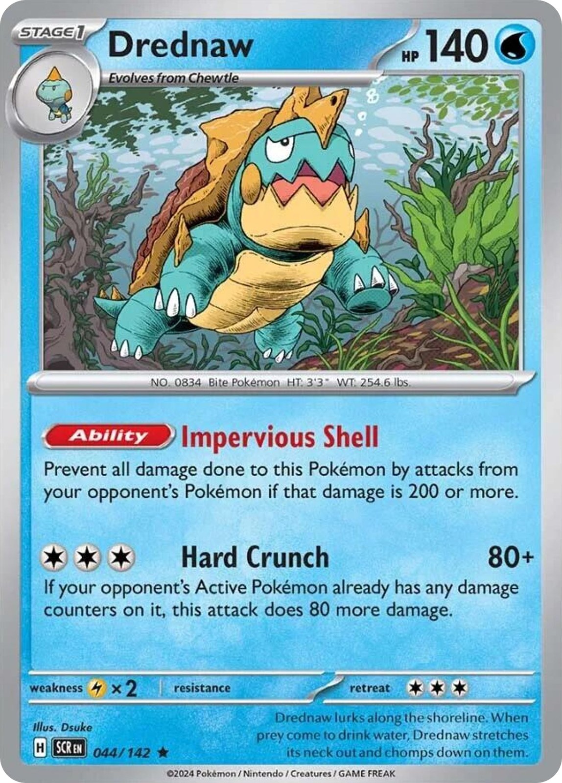 Drednaw 044/142 Stellar Crown Pokemon Holo Rare NM