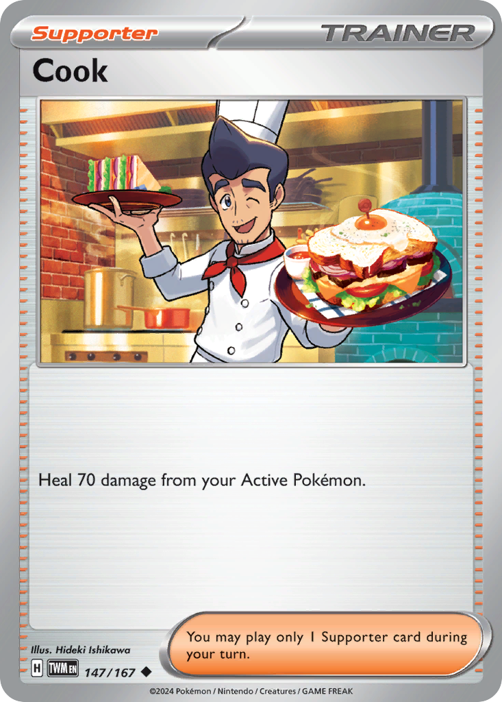 Cook 147/167 Twilight Masquerade Pokemon Reverse Holo Uncommon NM