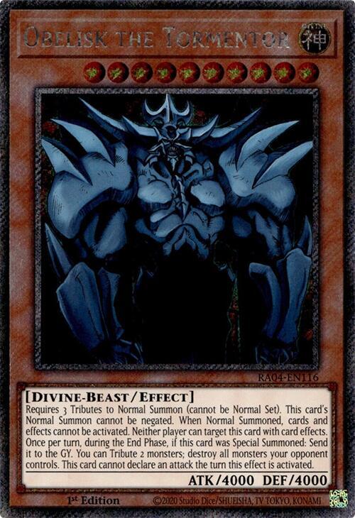 Obelisk the Tormentor (Platinum Secret Rare) RA04-EN116 Yu-Gi-Oh Quarter Century Stampede