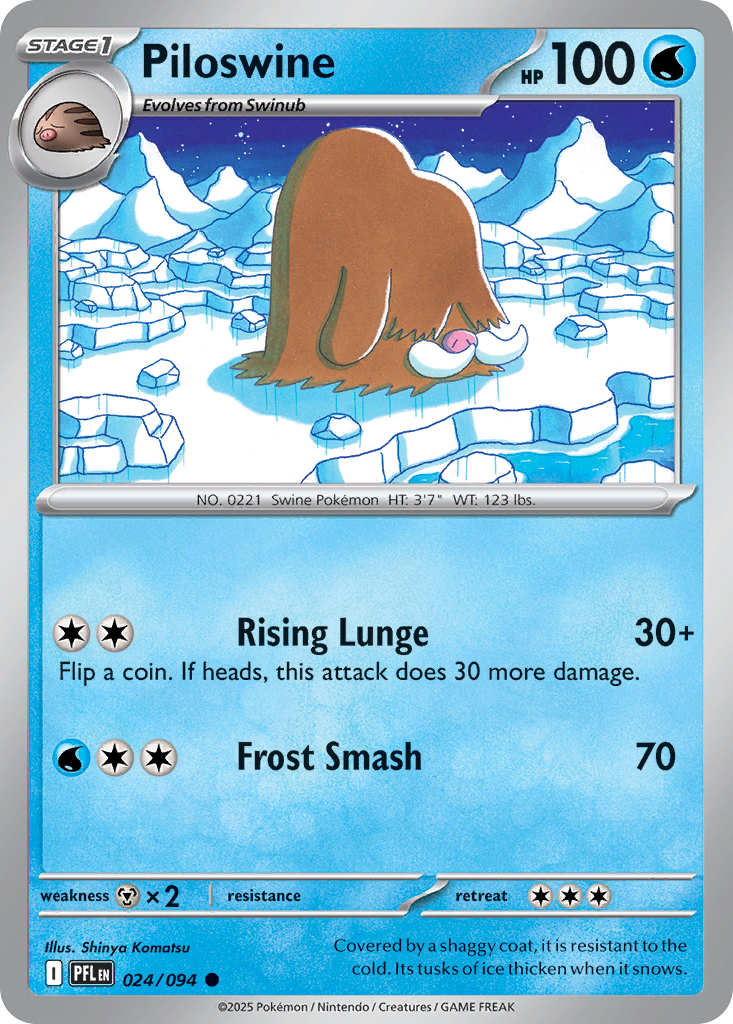 Piloswine 024/094 Phantasmal Flames Pokemon Reverse Holo