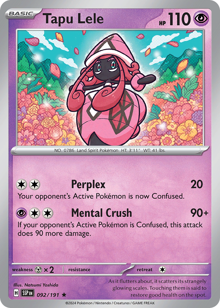 Tapu Lele 092/191 Surging Sparks Pokemon Holo Rare NM