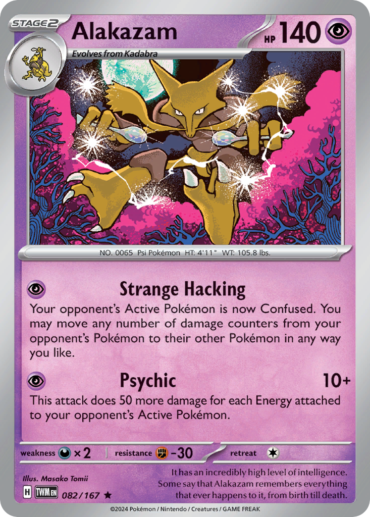 Alakazam 082/167 Twilight Masquerade Pokemon Reverse Holo
