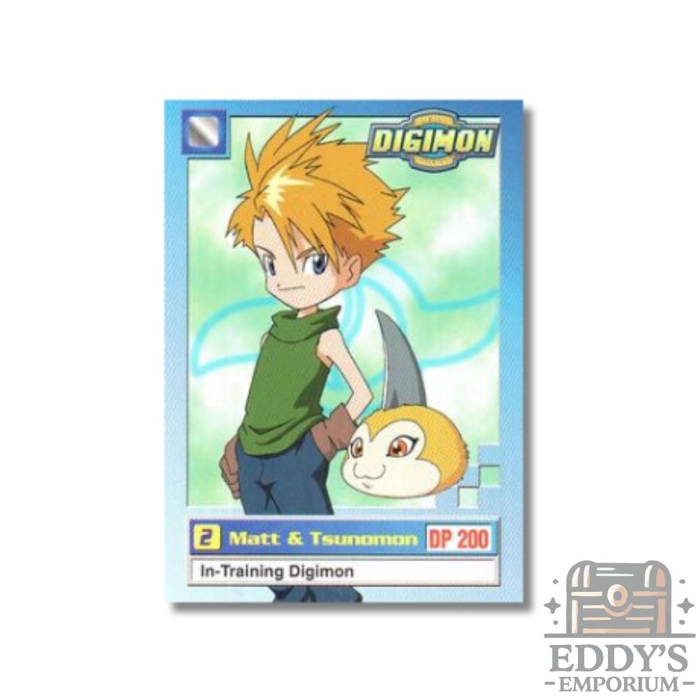 upper deck digimon cards Matt and Tsunomon #2