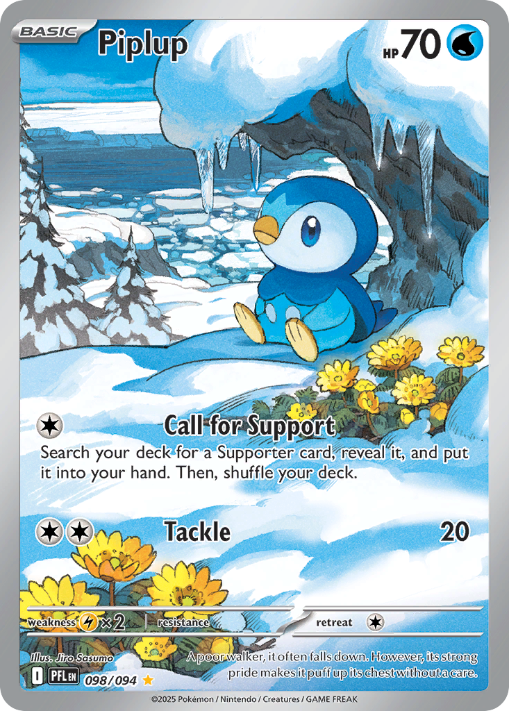 Piplup 098/094 Phantasmal Flames Pokemon Holo Illustration Rare