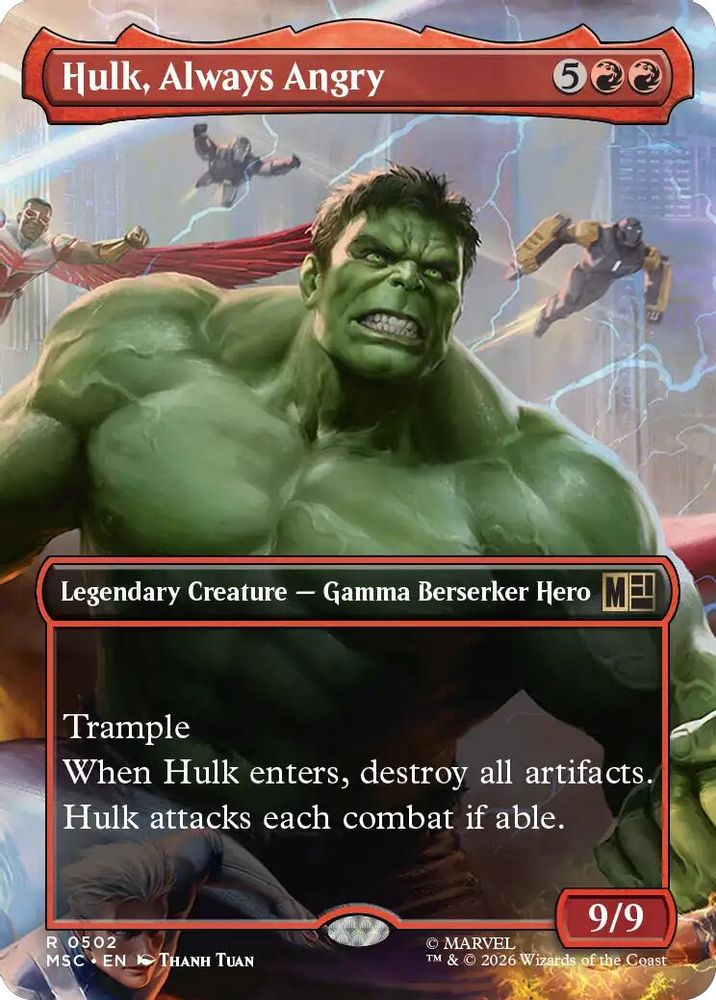 Hulk, Always Angry (Borderless) 502 Commander: Marvel Super Heroes Magic: The Gathering Foil
