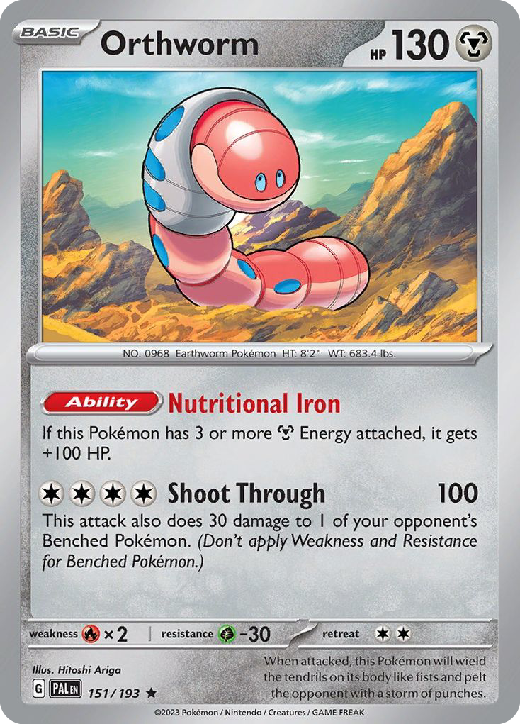 Orthworm 151/193 Paldea Evolved Pokemon Holo Rare NM