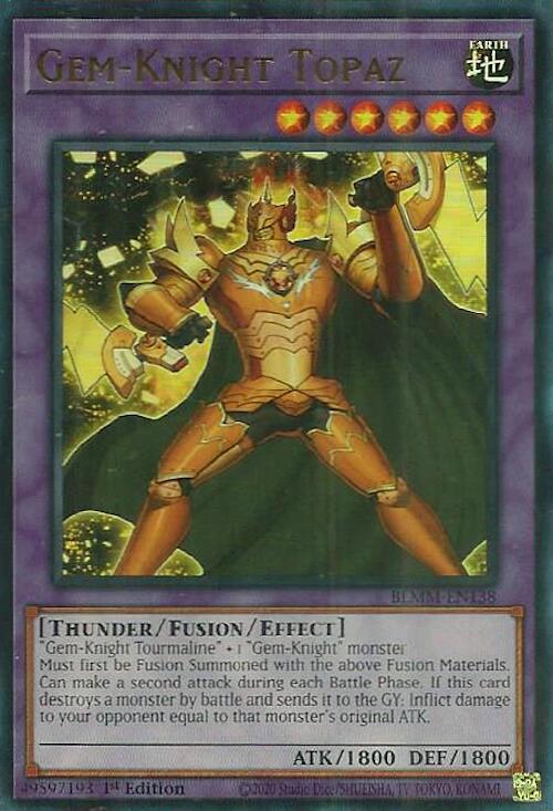Gem-Knight Topaz BLMM-EN138 Battles of Legend: Monster Mayhem Yu-Gi-Oh 1st Edition NM
