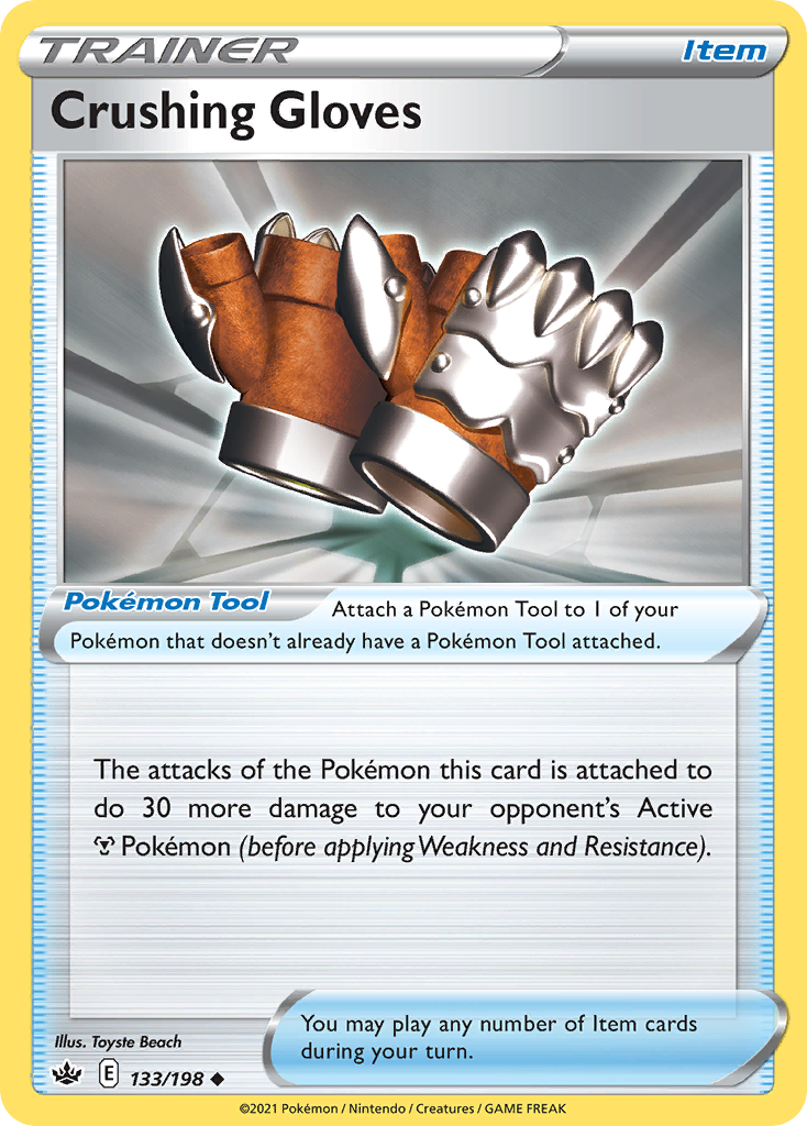 Crushing Gloves 133/198 Chilling Reign Pokemon Reverse Holo