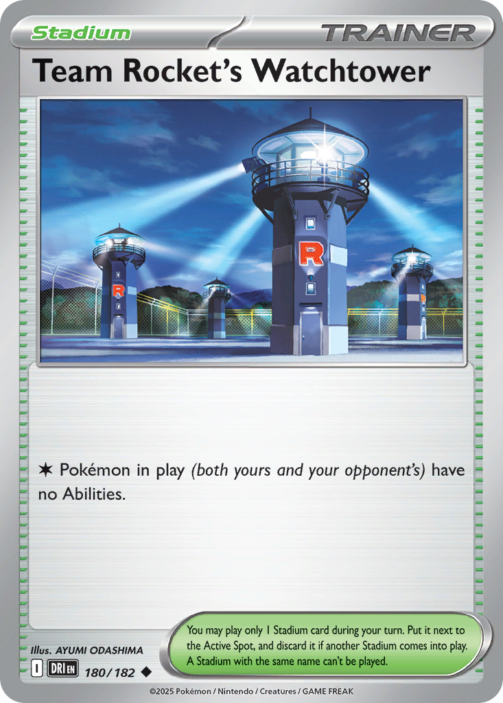 Team Rocket's Watchtower 180/182 Destined Rivals Pokemon Reverse Holo