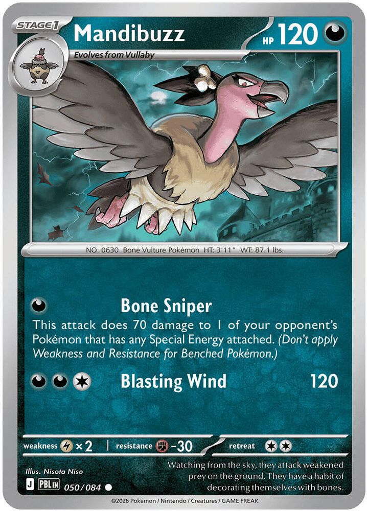Mandibuzz 050/084 Pitch Black Pokemon Reverse Holo