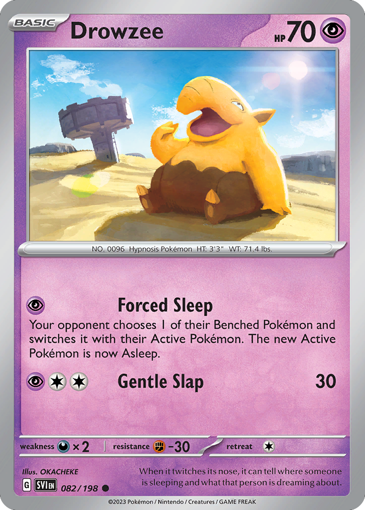 Drowzee 082/198 Scarlet & Violet Pokemon Reverse Holo Common NM