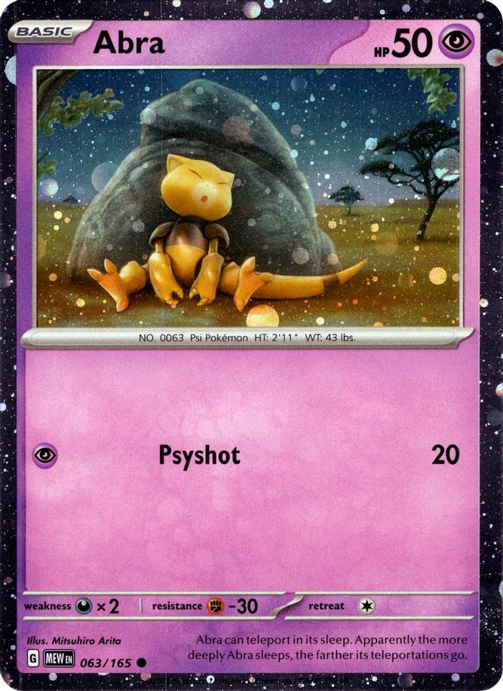 Abra (Cosmos Holo) 063/165 Miscellaneous Cards & Products Pokemon Promo NM