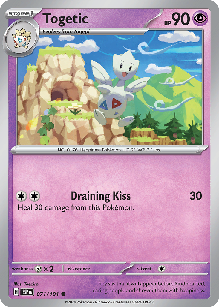 Togetic 071/191 Surging Sparks Pokemon Reverse Holo Common NM