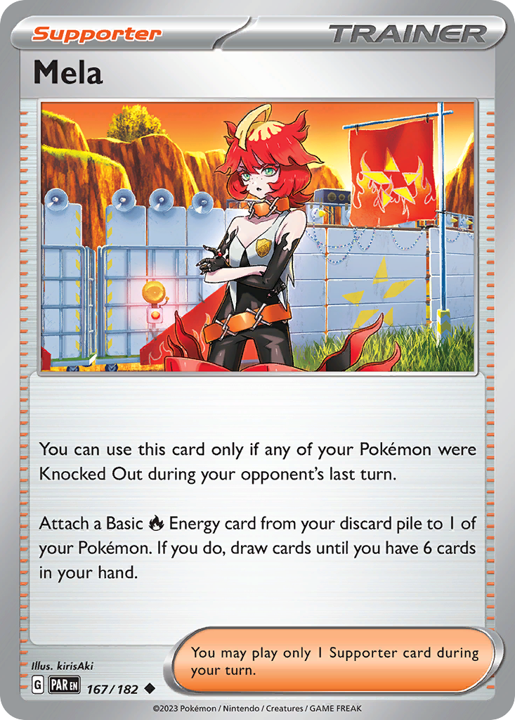 Mela 167/182 Paradox Rift Pokemon Reverse Holo Uncommon NM