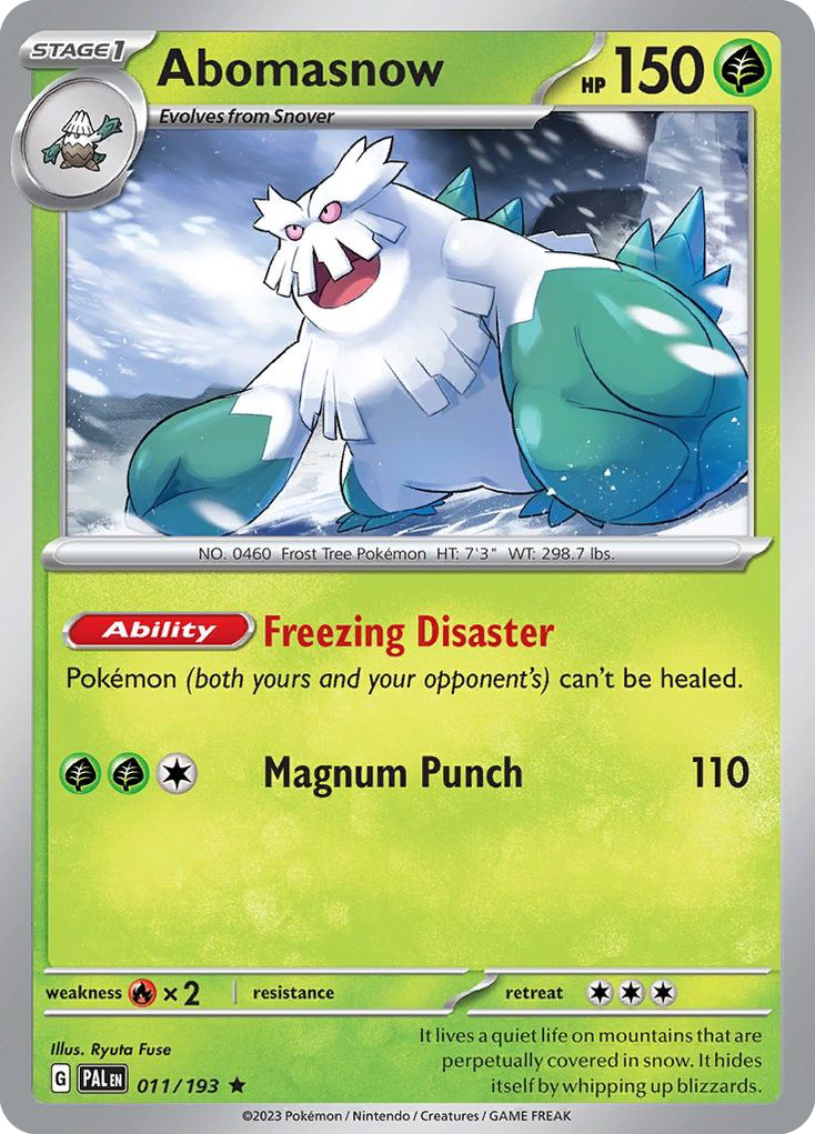 Abomasnow 011/193 Paldea Evolved Pokemon Reverse Holo Rare NM