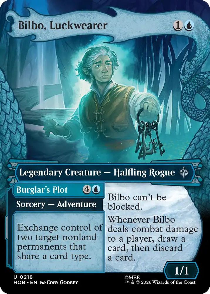 Bilbo, Luckwearer (Showcase) 218 The Hobbit Magic: The Gathering Uncommon