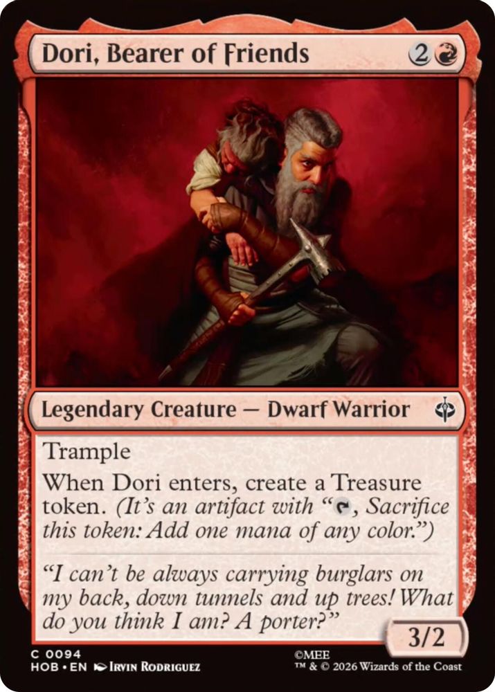 Dori, Bearer of Friends 94 The Hobbit Magic: The Gathering Foil Common