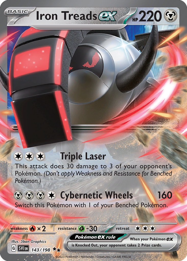 Iron Treads ex 143/198 Scarlet & Violet Pokemon Holo Double Rare