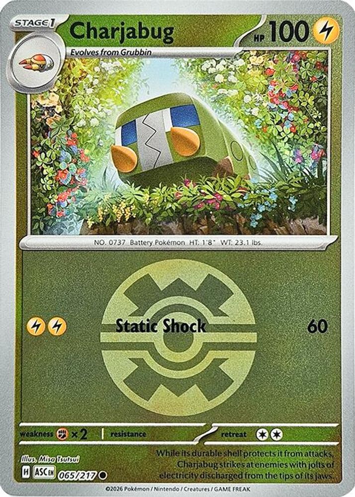Charjabug (Quick Ball) 065/217 Ascended Heroes Pokemon Reverse Holo Common NM