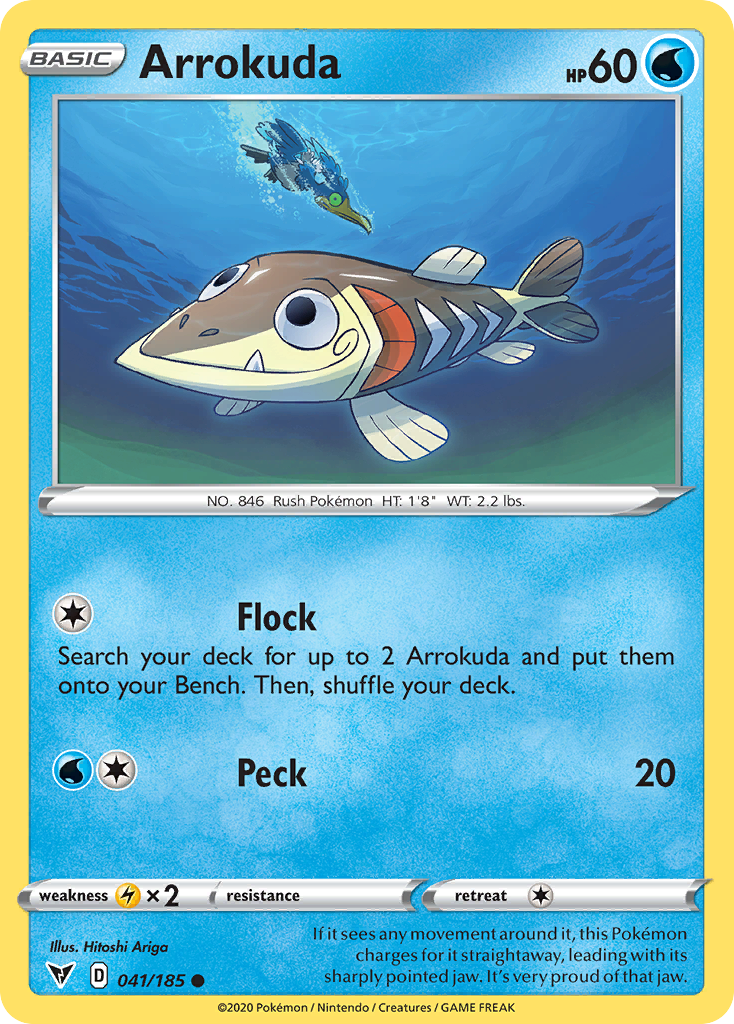 Arrokuda 041/185 Vivid Voltage Pokemon Reverse Holo Common NM