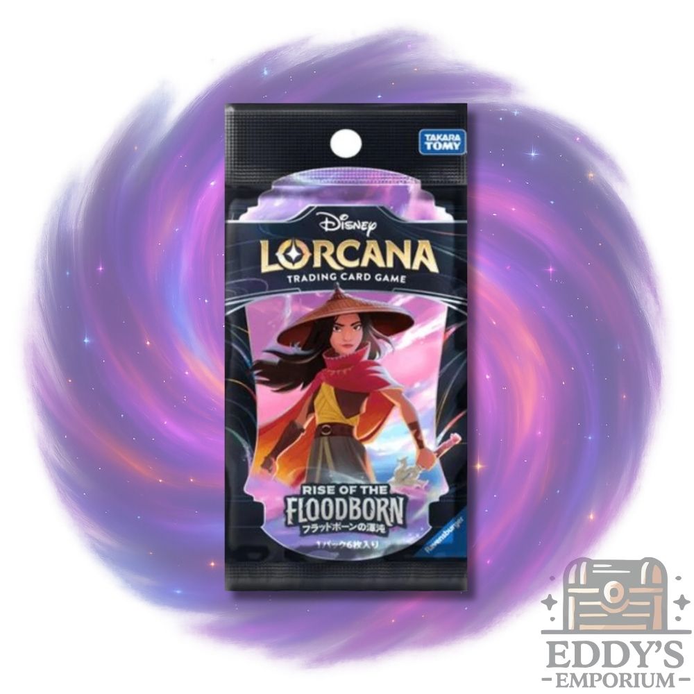 Disney Lorcana: Rise of the Floodborn Japanese Booster Pack Eddy's Emporium Disney Lorcana: Rise of the Floodborn Japanese Booster Pack Eddy's Emporium