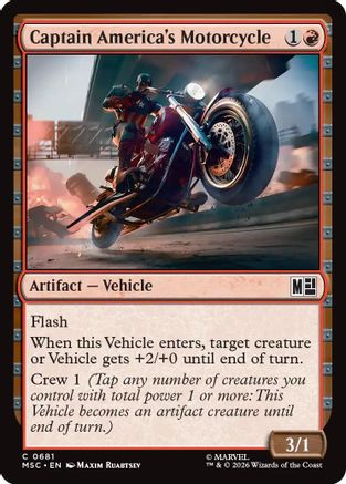Captain America's Motorcycle 681 Magic: The Gathering Commander: Marvel Super Heroes