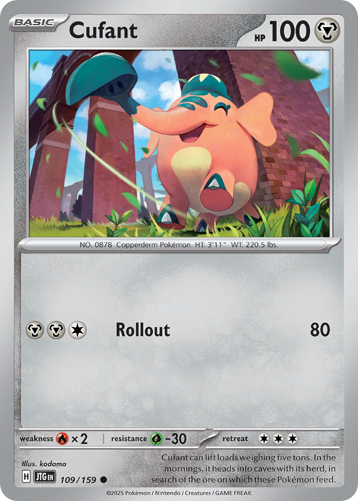 Cufant 109/159 Journey Together Pokemon Reverse Holo Common NM