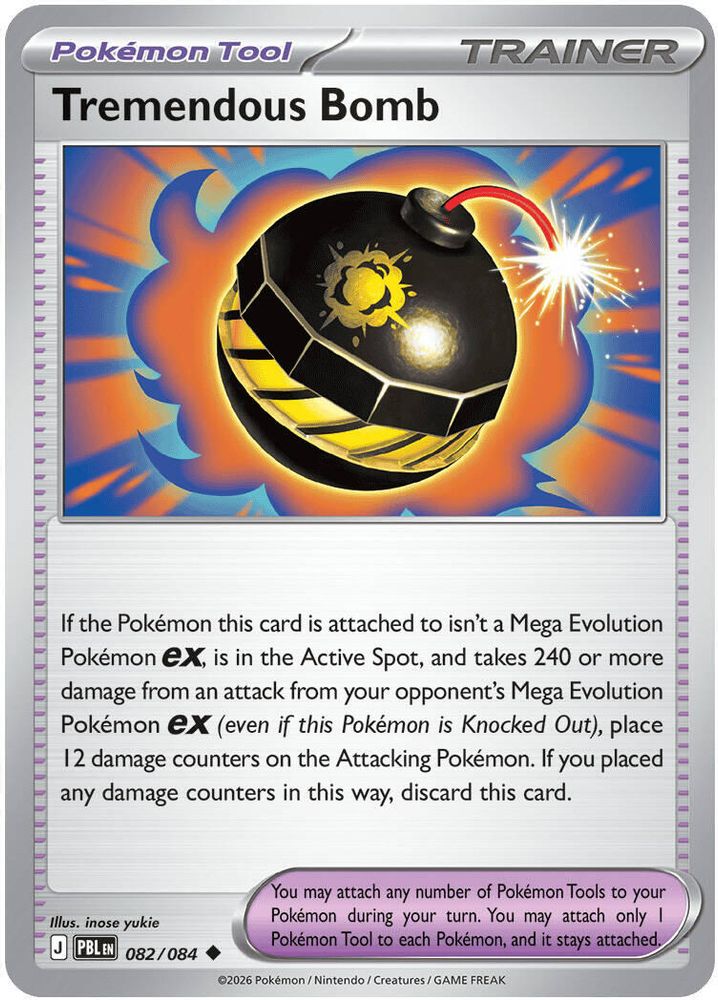 Tremendous Bomb 082/084 Pitch Black Pokemon Reverse Holo