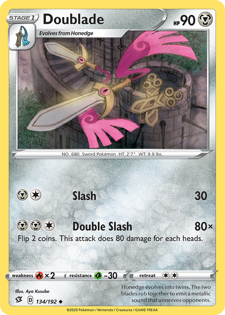 Doublade 134/192 Rebel Clash Pokemon Reverse Holo Uncommon NM