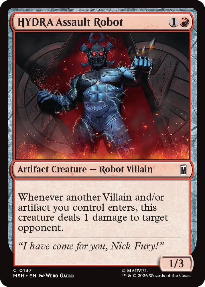HYDRA Assault Robot 137 Marvel Super Heroes Magic: The Gathering Foil Common