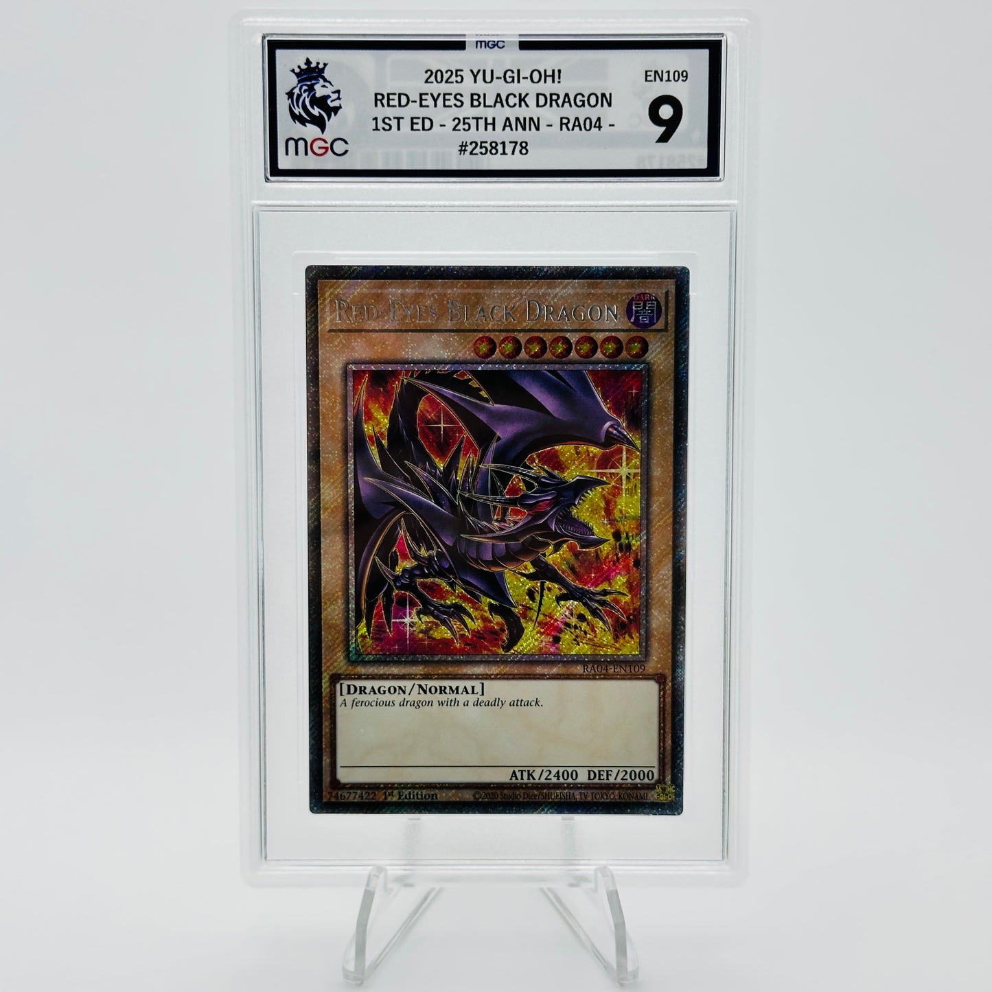 Red Eyes Black Dragon (Plat 1st Ed) - RA04-EN109 - QC Stampede - MGC 9