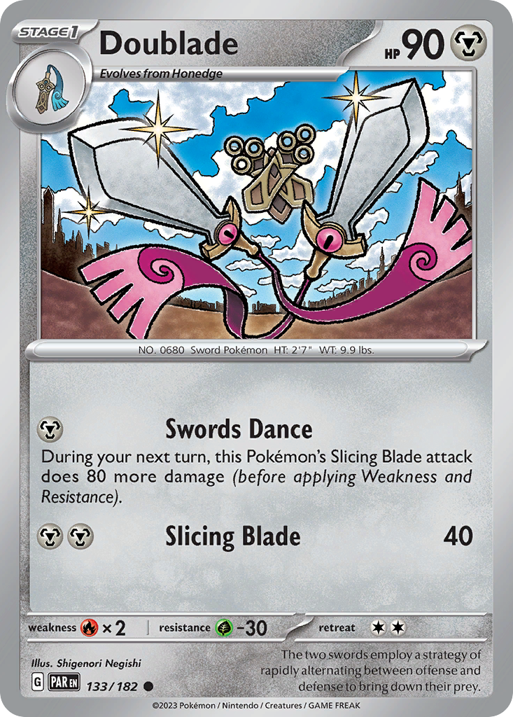 Doublade 133/182 Paradox Rift Pokemon Reverse Holo Common NM