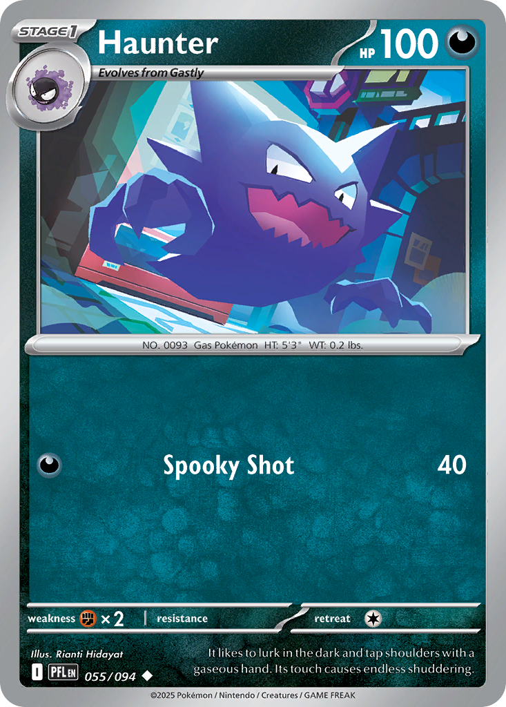 Haunter 055/094 Phantasmal Flames Pokemon Reverse Holo