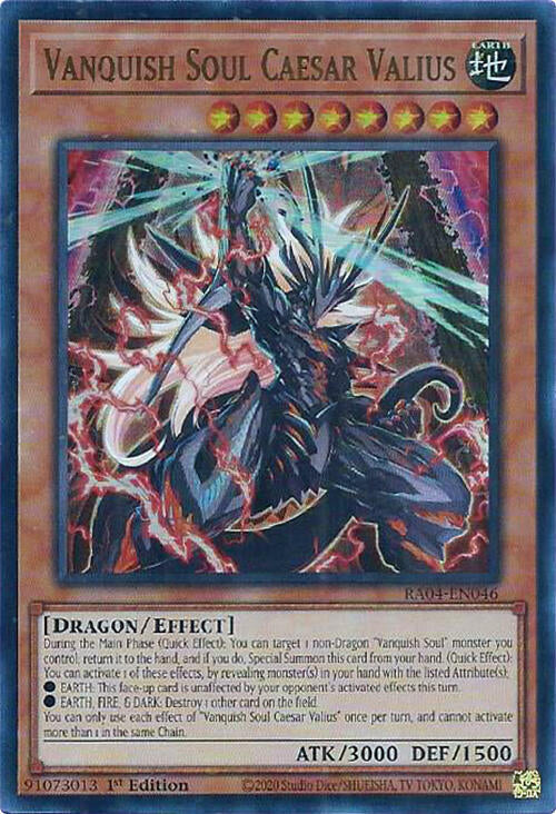 Vanquish Soul Caesar Valius (UR) RA04-EN046 Quarter Century Stampede Yu-Gi-Oh 1st Edition NM