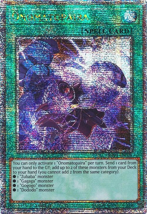 Onomatopaira (Quarter Century Secret Rare) RA04-EN089 Yu-Gi-Oh Quarter Century Stampede