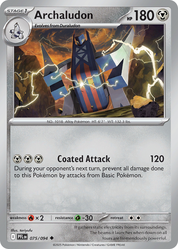 Archaludon 075/094 Phantasmal Flames Pokemon Reverse Holo