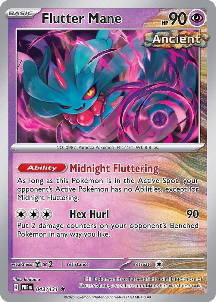 Flutter Mane 043/131 Prismatic Evolutions Pokemon Holo Rare NM