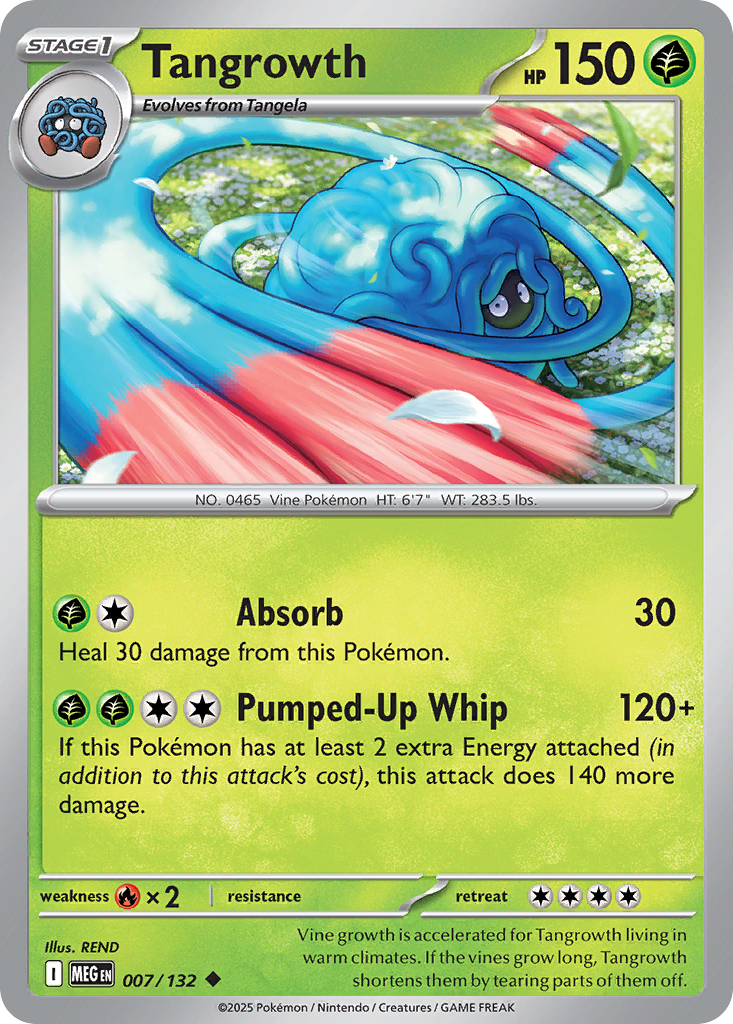 Tangrowth 007/132 Mega Evolution Pokemon Reverse Holo Uncommon NM