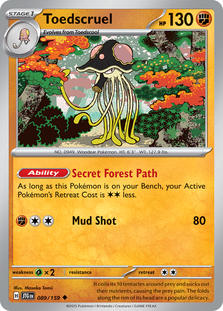 Toedscruel 089/159 Journey Together Pokemon Reverse Holo Uncommon NM