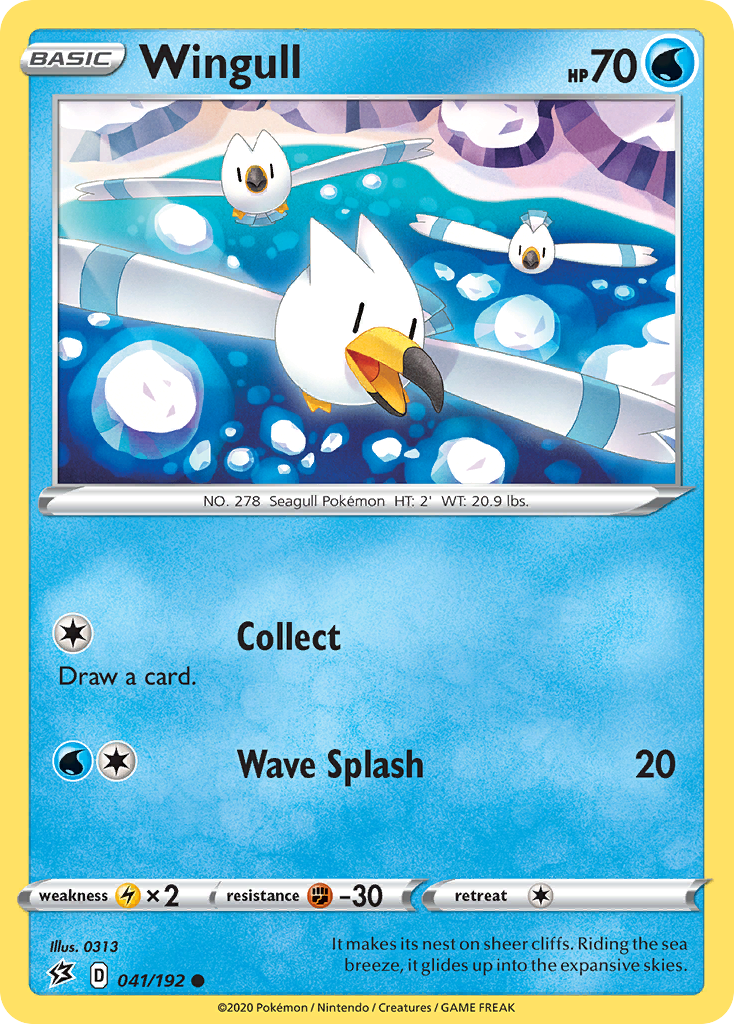 Wingull 041/192 Rebel Clash Pokemon Reverse Holo Common NM