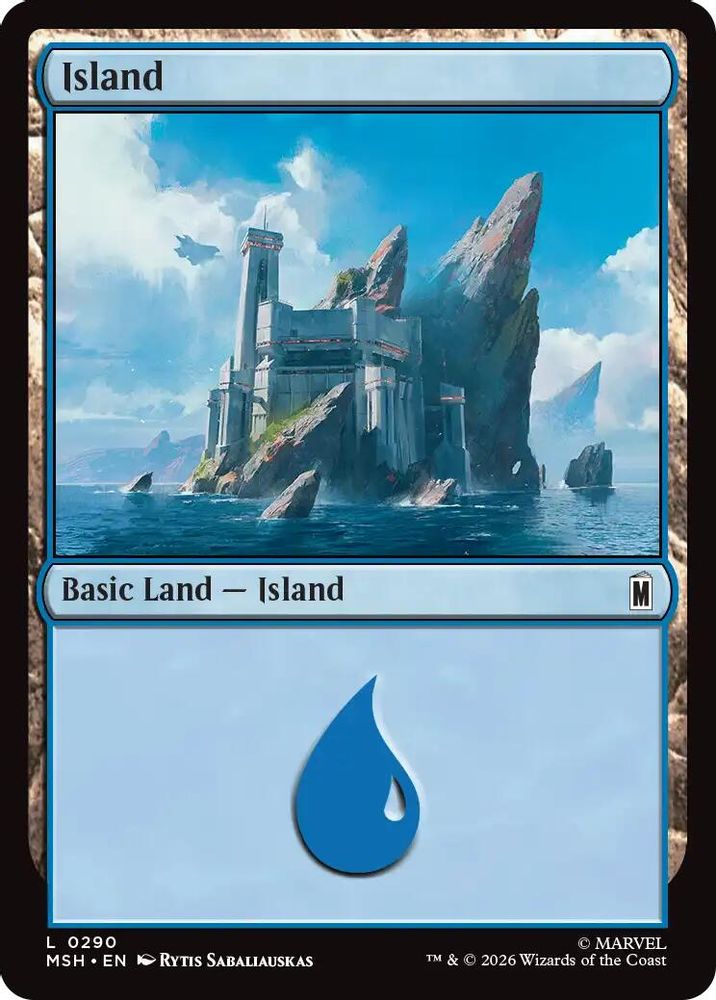 Island (0290) 290 Marvel Super Heroes Magic: The Gathering Foil