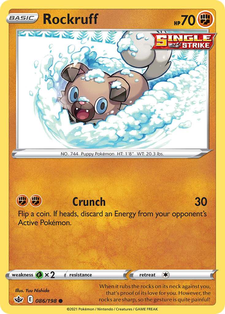 Rockruff 086/198 Chilling Reign Pokemon Reverse Holo