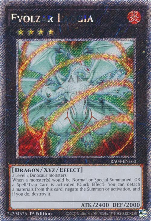 Evolzar Laggia (Platinum Secret Rare) RA04-EN160 Quarter Century Stampede Yu-Gi-Oh 1st Edition NM