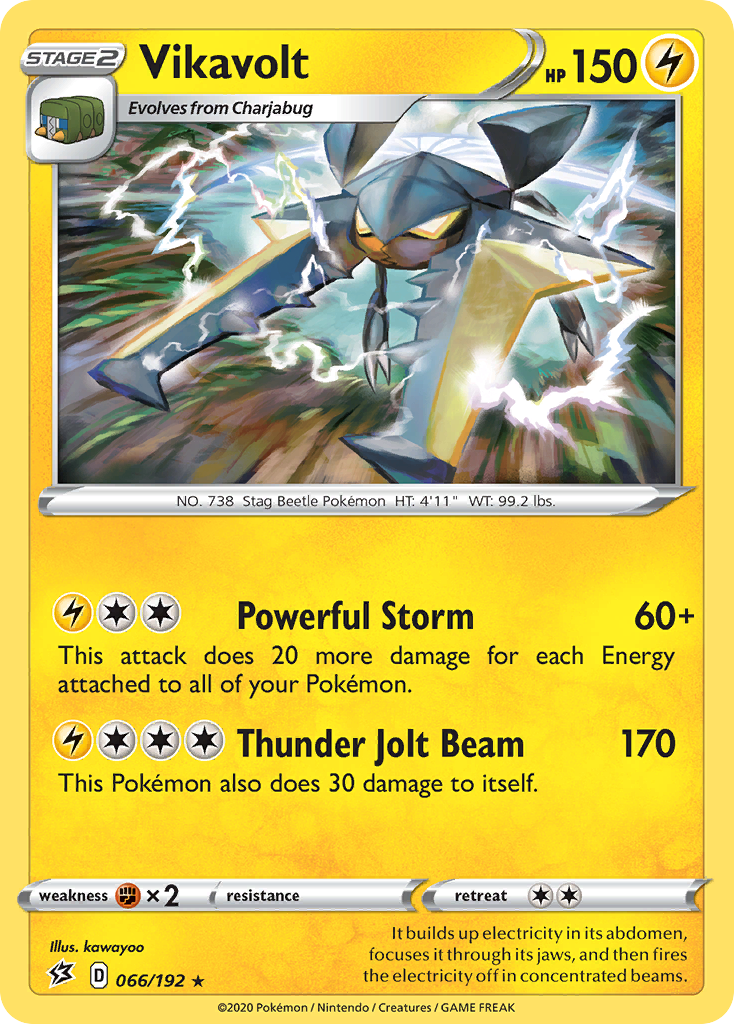 Vikavolt 066/192 Rebel Clash Pokemon Holo Rare NM