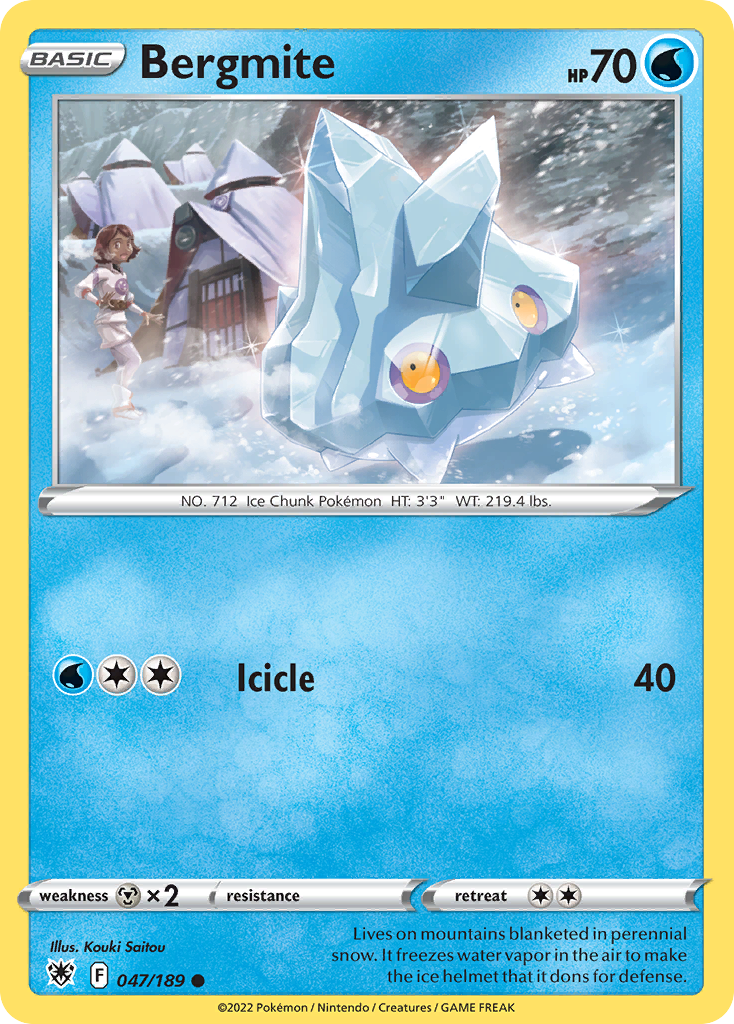 Bergmite 047/189 Astral Radiance Pokemon Reverse Holo Common NM