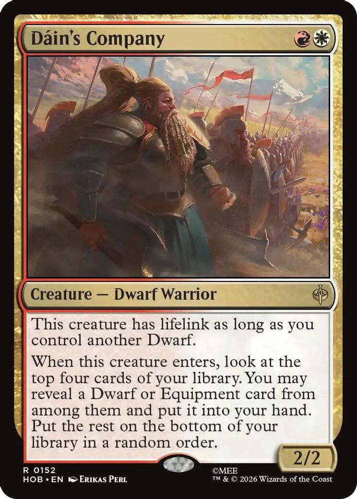 Dain's Company 152 The Hobbit Magic: The Gathering Rare