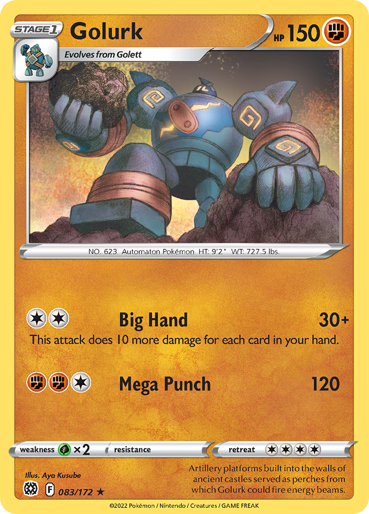Golurk 083/172 Brilliant Stars Pokemon Reverse Holo Rare NM