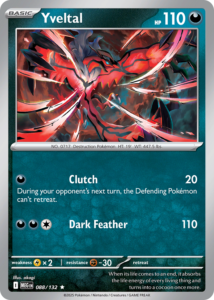 Yveltal 088/132 Mega Evolution Pokemon Holo Rare NM