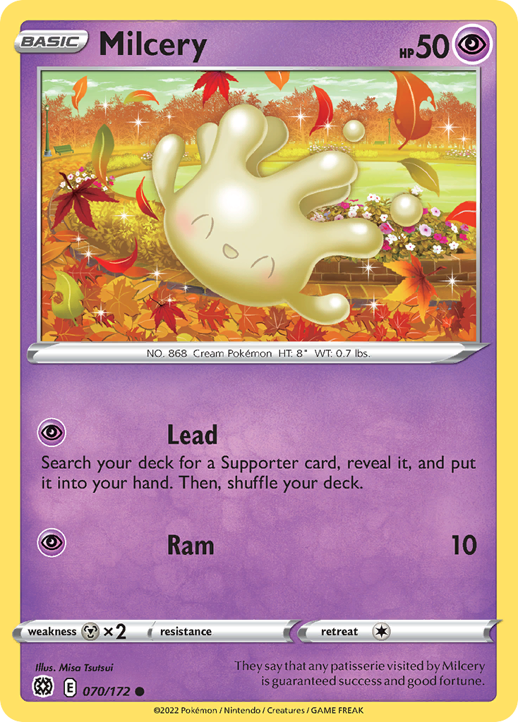 Milcery 070/172 Brilliant Stars Pokemon Reverse Holo Common NM
