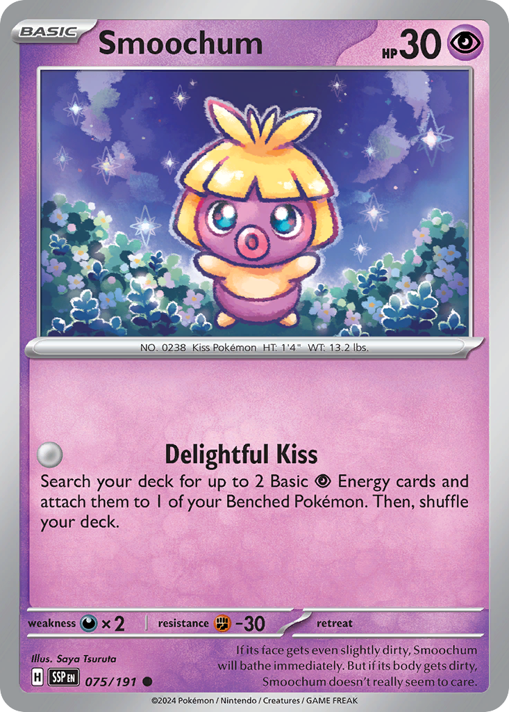 Smoochum 075/191 Surging Sparks Pokemon Reverse Holo Common NM